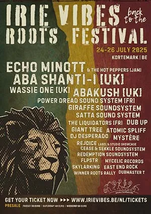 Irie Vibes Roots Festival 2025 pakt uit met een gevarieerde en overtuigende affiche!